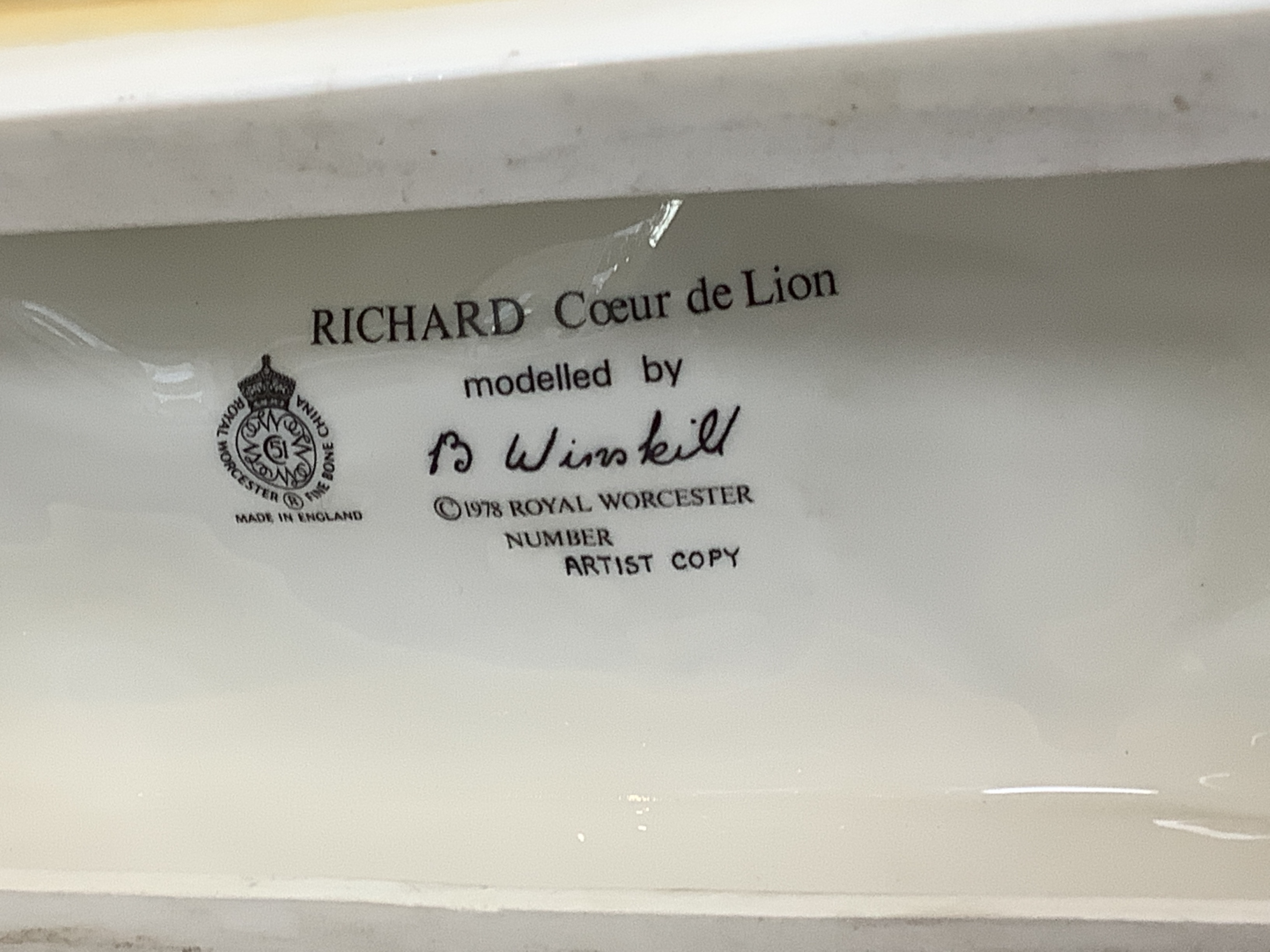 Bernard Winskill (d.1980), a Royal Worcester porcelain equestrian group of Richard Coeur de Lion